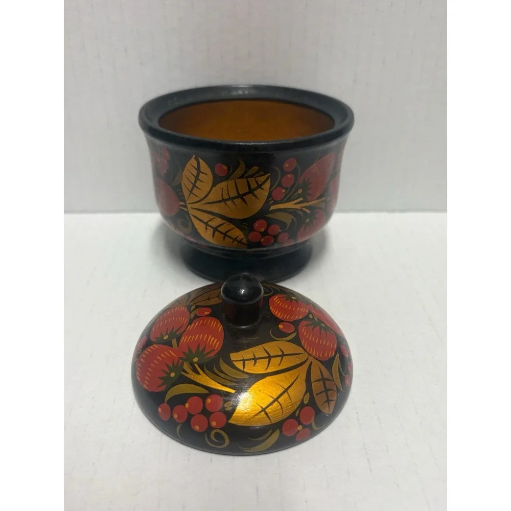 Vintage Russian Khokhloma Jar 4.